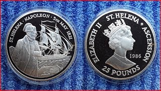 5 oz Silver 165th Anniversary of Napoleons Death Saint Helena 1986 [upl. by Jelsma]