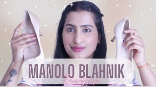 Manolo Blahnik Hangisi Review  CHAMPAGNE SATIN FINISH [upl. by Moulden]