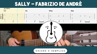 Sally Fabrizio De Andrè  Tutorial Chitarra Accordi [upl. by Ysdnyl]