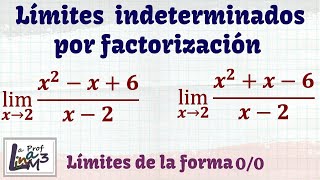 Límites indeterminados con factorización l La Prof Lina M3 [upl. by Meryl]