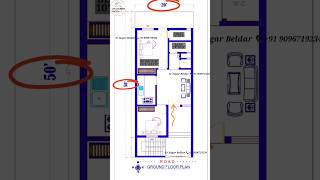 1000 Sqft 2Bhk House Plan 20X50 House Design 20x50houseplan [upl. by Jeannie]