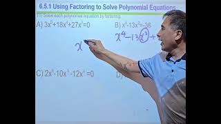 Algebra 2 65 Solve Polynomial Equation Using Factoring Complicated  Multiplicity amp Substitution [upl. by Marielle339]