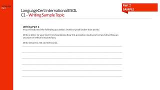 LanguageCert International ESOL Exploring C1 Expert Writing [upl. by Eastman]