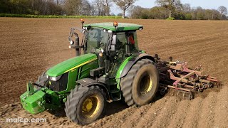 4k John Deere 5125R tractor and Kongskilde Germinator mounted cultivator in Little Glemham [upl. by Soluk]