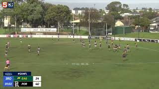 Rd 12 Hostplus SANFL Snapshot  Ports Jase Burgoyne intercepts amp snaps on left foot [upl. by Mozes476]