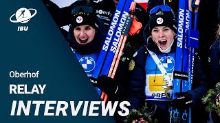 World Cup 2324 Oberhof Women Relay Interviews [upl. by Pubilis]