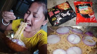 Korean Spicy 🔥 Noodles Eating Sound 🥵  Mar Wngkha Umaa  kokborokviralvideoeatingchallenge 2024 [upl. by Goddart]