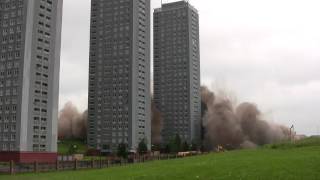 Red Road Flats Demolition Huge Dust Cloud 10062012 Full HD [upl. by Kahlil]