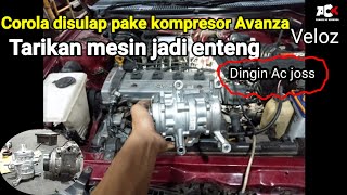 Custom kompresor Ac mobil Corola di ganti kompresor Avanza velosmakin enteng di mesin [upl. by Aniraz]