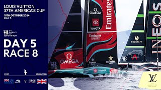 Louis Vuitton 37th Americas Cup Race 8  Emirates Team New Zealand vs INEOS Britannia  Full Replay [upl. by Kroo20]