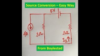 How to solve source conversion circuits Boylestad Example 8 8 [upl. by Erdnaid503]