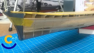 OcCre  1200 Prinz Eugen wooden model Ship  Planking The Hull [upl. by Tiffi620]