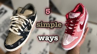 HOW TO LACE YOUR NIKE DUNK LOW 5 SIMPLE WAYS [upl. by Etnaik68]