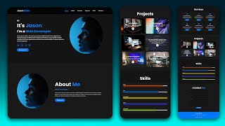 Create Complete Responsive Personal Portfolio Website  HTML amp CSS amp Javascript Tutorial [upl. by Ume]