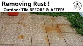 HOW TO CLEAN amp REMOVE RUST  Bar Keepers Friend Review  Before amp After Outdoor Patio Tiles [upl. by Aerdnael713]