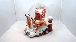 55quot Santa Sleigh and Reindeers Deliver Christmas Gifts Musical Snow Globe [upl. by Dall551]