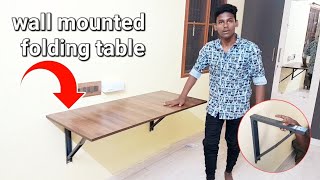 Folding wall mounted tablestudylaptopofficekitchenwrittingfolding table making video [upl. by Ellecram]