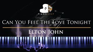 Elton John  Can You Feel The Love Tonight  Piano Karaoke  Sing Along Cover with Lyrics [upl. by Goetz]