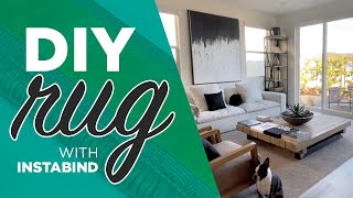 How to easily bind carpet flooring to create a large area rug with instabind  rug hack  DIY [upl. by Truitt228]