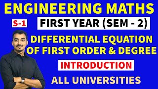 DIFFERENTIAL EQUATION OF FIRST ORDER amp FIRST DEGREE S1 ENGINEERING FIRST YEAR  SEM2 [upl. by Holcman]