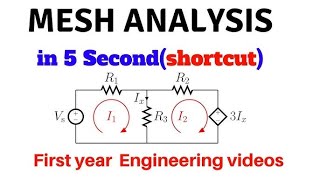 Shortcut k V L Trick Mesh analysis Shortcut [upl. by Thurstan294]