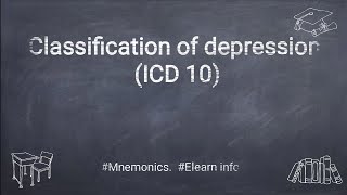 Mnemonic for classification of depression  ICD 10 [upl. by Neveda]