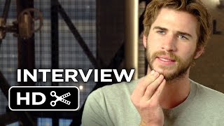 The Hunger Games Mockingjay  Part 1  Liam Hemsworth Interview 2014  THG Movie HD [upl. by Arvad162]