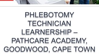 Pathcare Phlebotomy learnership program open  Application progress [upl. by Dilahk544]