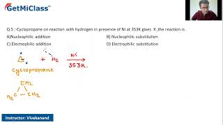 Cyclopropane on reaction KCET 11th Chemistry Hydrocarbons [upl. by Nerrual679]