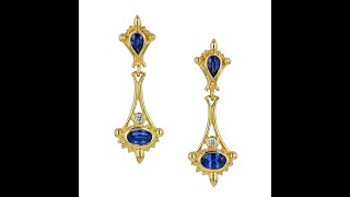 Blue Sapphire and Diamond Drop Earrings [upl. by Keyser945]