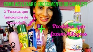 como fazer o cabelo crescer rapido  5 dicas para acelerar o crescimento do seus cabelos [upl. by Terrijo651]