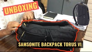 Samsonite Backpack Torus VI Unboxing Review 2019 Black [upl. by Oelak901]