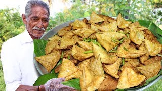 Samosa Recipe  Aloo Samosa Recipe Cooking by our grandpa for Orphan kids [upl. by Nnarefinnej]