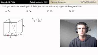 Zad 46 Sześcian  oblicz pole trening do matury [upl. by Skelton]