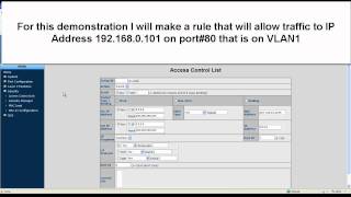 Planet Technology FGSW2620VM  Setting the Access Control List ACL [upl. by Studley]