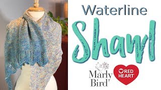 How to Knit Easy Beginner Shawl  Waterline Simple Lace Shawl Pattern [upl. by Bunce]