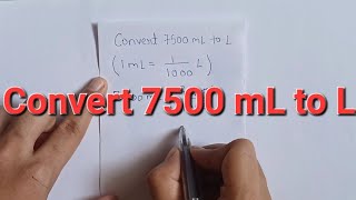 Convert 7500 milliliter to liter milliliter to liter conversion [upl. by Darci]