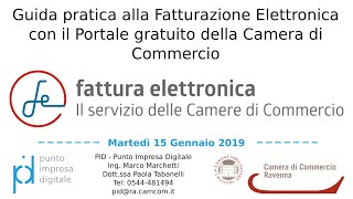 Guida pratica alla Fatturazione Elettronica con il Portale gratuito della Camera di Commercio  PID [upl. by Loggins859]