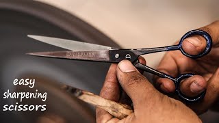 how to sharpen hair scissors hair scissors [upl. by Ayal]