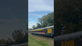 VIA rail 39 at MontSaintHilaire station  train viarailcanada railfan railroad [upl. by Ahsiryt]