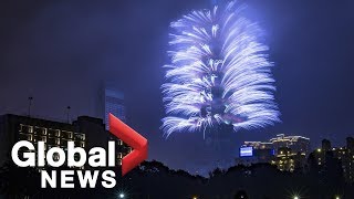 Taiwan celebrates arrival of 2019 with fireworks off Taipei 101 tower [upl. by Ttirrem236]