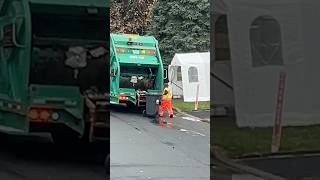 Collecting household garbage automobile garbagetruck canada quebec [upl. by Kerianne]