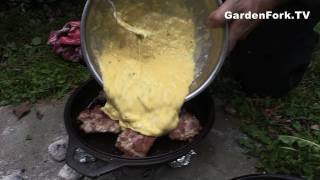 Egg Recipe Toad in the Hole Cast Iron Dutch Oven Recipe GardenFork [upl. by Maryanna60]