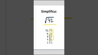 🚀Descubre CÓMO simplificar la RAÍZ de 32 [upl. by Esnofla]