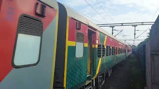 12052 MadgaonMAO  Mumbai CSMT Jan Shatabdi Express Crossing Karmali Railway Station [upl. by Gefen678]