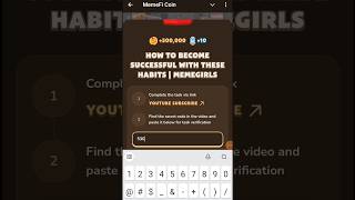 How To Become Successful With THESE Habits  MemeGirls  Memefi Youtube Video Code [upl. by Dorsy]