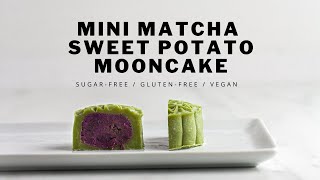 Mini Matcha Sweet Potato Mooncake  ASMR  Sugarfree  Glutenfree  Vegan [upl. by Charlot767]