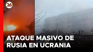 GUERRA RUSIA  UCRANIA  El Kremlin atacó con 90 misiles y 60 drones [upl. by Amsirac596]