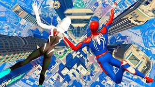 GTA 5 Ragdolls And Crazy Falls  Gwen Stacy And Spiderman Moon Gravity Fails [upl. by Farmelo417]