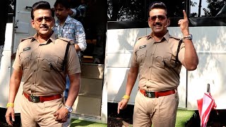 Ravi Kishan In Police Outfit Spooted At Filmcity For Shoot  MS shorts [upl. by Inohs]